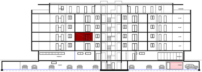 2. kat - Ulaz C - Stan C20 Jednosobni Prikaz na objektu