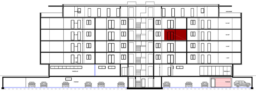 3. kat - Ulaz C - Stan C29 Jednosobni Prikaz na objektu