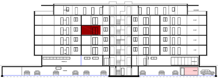 3. kat - Ulaz C - Stan C32 Jednosobni Prikaz na objektu